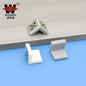 Soportes de ángulo de plástico Disiwei, conectores de esquina dos en uno para muebles de gabinete, soportes para estantes, en negro, blanco, gris y marrón. - Product Image 2