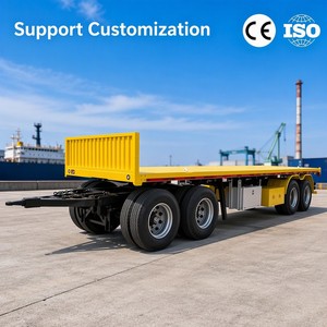 Remorque <span class=keywords><strong>à</strong></span> plateau plat compatible Sinotruk - Remorque <span class=keywords><strong>à</strong></span> châssis renforcé avec certification CE - Product Image 2