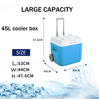 Glacière à glace isolée 52L 55QT, glacière Portable de poitrine de glace avec roues pour Camping en plein air pique-nique