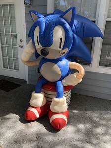 Exploda inflável azul enorme do ouriço 3m alta material de pano do PVC ou de Oxford acima <span class=keywords><strong>Sonic</strong></span> com ventilador para o partido e o evento ou a procissão - Product Image 4