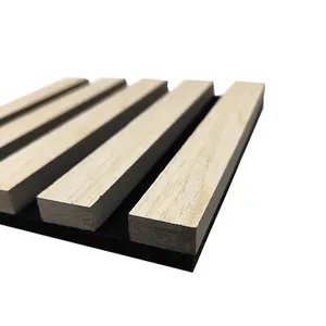 Akupanel-listón acústico de madera para pared, paneles acústicos de madera a prueba de sonido, color gris, personalizados