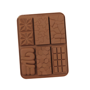 6 cavidades patrón diferente molde de Chocolate DIY grado alimenticio silicona <span class=keywords><strong>Waffle</strong></span> moldes de Chocolate - Product Image 3