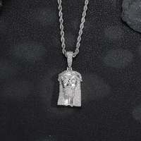 Kalung Liontin Rantai Bambu Tembaga Zirkon Desain Mahkota Bunga Duri Personalisasi Tren Jalanan Hip Hop Pria
