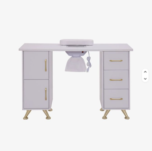 Table de Manucure Moderne de Luxe avec Collecteur de Poussière, Ensemble Double Table et Chaise en Bois pour Salon de Beauté, Idéal pour Salon - Product Image 3