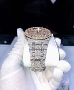 El mejor reloj de pulsera con calendario de Día de la moda para mujer, Reloj clásico de acero inoxidable con esfera dorada, reloj personalizado VVS Moissanite, relojes mecánicos - Product Image 3