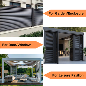 Panneaux de clôture à persiennes réglables électriques/manuels en aluminium et en métal pour jardin/pergola de loisirs et clôture de portes et fenêtres - Product Image 2