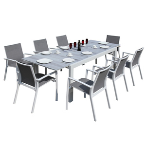 Cadre <span class=keywords><strong>en</strong></span> aluminium massif <span class=keywords><strong>avec</strong></span> <span class=keywords><strong>plateau</strong></span> <span class=keywords><strong>en</strong></span> <span class=keywords><strong>céramique</strong></span> extensible, top <span class=keywords><strong>en</strong></span> verre trempé, <span class=keywords><strong>table</strong></span> à manger d'extérieur, patio - Product Image 2