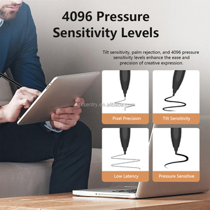 Stylet EMR intelligent KSENTRY P30 4096 avec détection <span class=keywords><strong>de</strong></span> pression, rejet <span class=keywords><strong>de</strong></span> la paume, écran tactile magnétique en plastique, 5 embouts supplémentaires, pince à embouts, noir, sans pince à embouts - Product Image 6