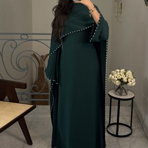 Vêtements islamiques pour femmes, cape abaya de luxe ornée de perles et de diamants, nouvelle abaya élégante en Nida, robe musulmane pour femmes, abaya fermée, Eid - Product Image 1