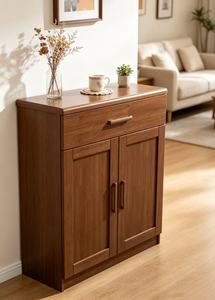 Mueble de Almacenamiento Moderno de Madera de Nogal con 1 Cajón y 2 Puertas para Sala de Estar - Product Image 2