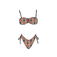 2026 Nieuwe Dames Zwemkleding Fabrikant Op Maat Strandkleding OEM Zwempak Geprint Tie Halter Bikini Set