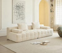 Canapé modulaire trois places compressé sous vide, design italien droit, revêtement en tissu de luxe, rembourrage intégral en éponge sans armature, pour entrepôt et hôtel