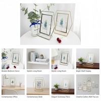 Moldura Decorativa para Marcos de Fotos, Moldura Geométrica de Metal para Mesa, Moldura para Marcos de Fotos en Venta para Decoración Moderna del Hogar, Regalos