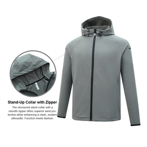 <b>Zip</b> <b>up</b> <b>Jacket</b> Outdoor Running Sport <b>Jacket</b> Gym Fitness Tracksuit Sportswear Zipper Track Hooded Set for Men - Product Image 2