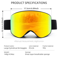 Masques de ski et de snowboard personnalisés, masques de neige cylindriques, lentilles anti-buée double couche, cadre en TPU, usine OEM ODM
