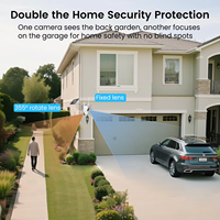 Cámara de Seguridad Solar de Doble Lente 4MP CMOS con Visión Nocturna, Panorámica/Inclinación, Detección Humana, IP65 Impermeable, Audio Bidireccional y Almacenamiento en la Nube/SD