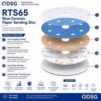 Disque abrasif céramique RTS65 225 mm anti-colmatage à coupe rapide pour la préparation des surfaces de sablage de cloisons sèches professionnelles en construction