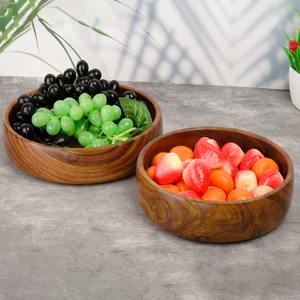 ชามไม้สำหรับเสิร์ฟผลไม้ทำจากไม้วอลนัทสำเร็จรูปเครื่องครัวงานปาร์ตี้ทำจากไม้แฮนด์เมดแบบชนบทปลอดภัยสำหรับอาหาร - Product Image 4