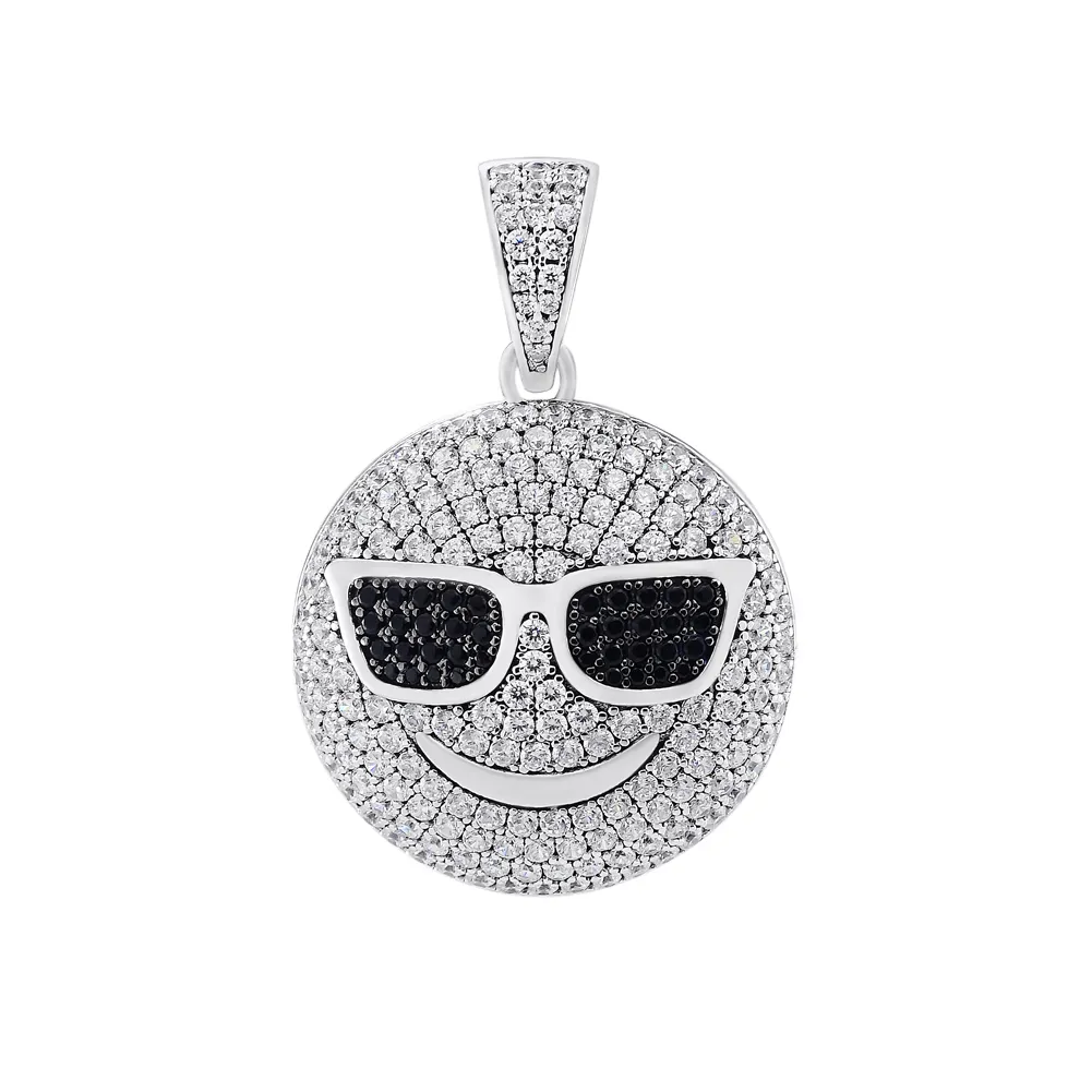 Хит продаж, 2023 ювелирные изделия, очаровательное мужское ожерелье с улыбкой и черными бриллиантами для подростков