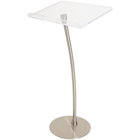 1 plateau incurvé en acier inoxydable et acrylique clair, avec Table transparente, lanterne en Lucite