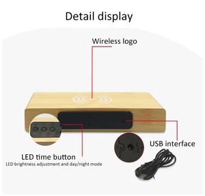 Emaf văn phòng trang trí nội thất món quà cưới mỏng không dây sạc máy tính để bàn bảng chữ số điện thời gian ngày lịch đồng hồ báo thức với LED hiển thị - Product Image 3