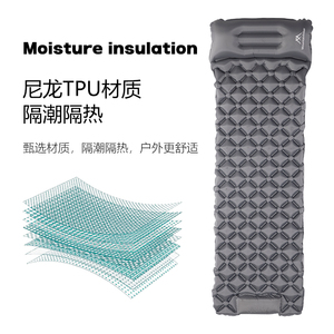 Inflatable Camping <b>Mat</b> Nylon TPU Moisture Proof Portable Outdoor Sleeping Pad Rectangle Air Mattress - Product Image 1