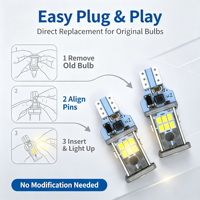 Bombilla LED T15-CMC para Luz de Reversa de Auto, 12SMD, Alta Luminosidad, 6000K, Blanca, Canbus, T15 921 W16W, Lámpara de Estacionamiento para Vehículos