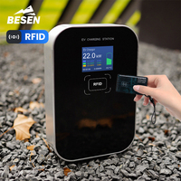 BESEN OCPP elektrikli araç şarjı AC 22kW RFID WALLBOX seviye 2 şarj istasyonu yönetim sistemi