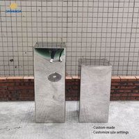 Présentoir carré en acier inoxydable pour magasins de vêtements, cube recyclable pour piédestal, assemblage facile