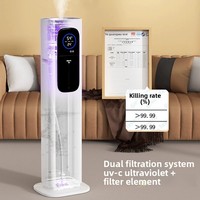 Humidificador Doméstico de 10 Litros con Alimentación por CA, de Pie, Gran Capacidad, Llenado Superior, Ultrasónico, Purificador de Aire para Exportación
