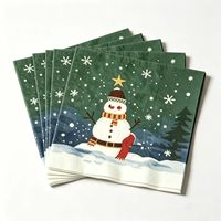 Serviettes en papier Airlaid 3 plis à thème de Noël, style sac, pour hôtels et fêtes, produits jetables écologiques