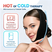 Bandeau de compression de glace pour le visage avec packs de gel réutilisables pour thérapie chaude et froide, soulagement des douleurs post-chirurgie des dents de sagesse et du TMJ, et réduction des gonflements faciaux