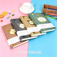 Carnet de notes au design vintage, impression personnalisée du logo OEM, agenda classique A5 à couverture rigide, impression de carnet de notes pour étudiants, vente en gros