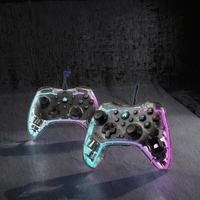 Manette de jeu filaire S03 pour PS3 Android TV pour Nintendo Switch PC Double moteur de vibration Lumière RVB Nano gyroscope Fonction de direction