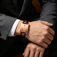 Yeni Tasarım Lüks Paslanmaz Çelik Analog Minimalist Kare Saat 35mm Kasa Quartz Son Moda Unisex Büyük Marka Özel Retro