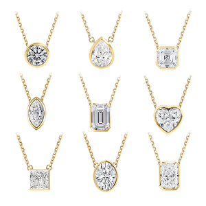 จี้เพชรโมอิสซาไนต์ทรงกลม 1.00 กะรัต ประดับแบบเบเซล สร้อยคอทองคำแท้ 14K 18K ของขวัญวันครบรอบวันเกิด - Product Image 6