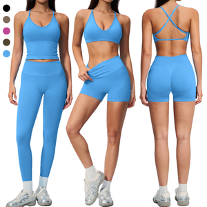 Soutiens-gorge sans bretelles pour femmes, débardeur Mujer, shorts sans couture, leggings imprimés, vêtements de sport pour femmes, ensemble <span class=keywords><strong>pas</strong></span> <span class=keywords><strong>cher</strong></span> - Product Image 1