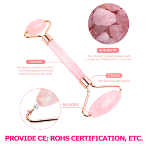 Set de Masaje Facial de Piedra al por Mayor: Rodillo de Jade y Gua Sha de Cuarzo Verde y Rosa - Product Image 3