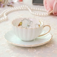 Ensemble de 12 tasses et soucoupes en céramique rose pour filles, couleurs vives, tasses à café pour cadeaux d'affaires