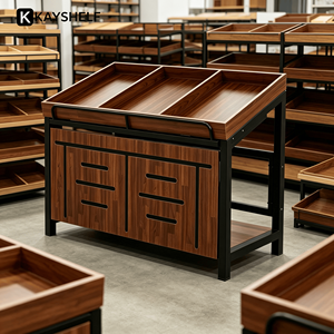 Étagère de présentation de fruits en MDF métallique double face, à plusieurs niveaux, pour épicerie, produits frais, supermarché - Product Image 4