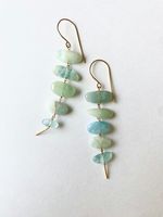 15 paires de boucles d'oreilles pendantes personnalisées style bohème, perles minuscules, pierres naturelles, perles d'eau douce, double face, en acier inoxydable, vente en gros pour cadeau