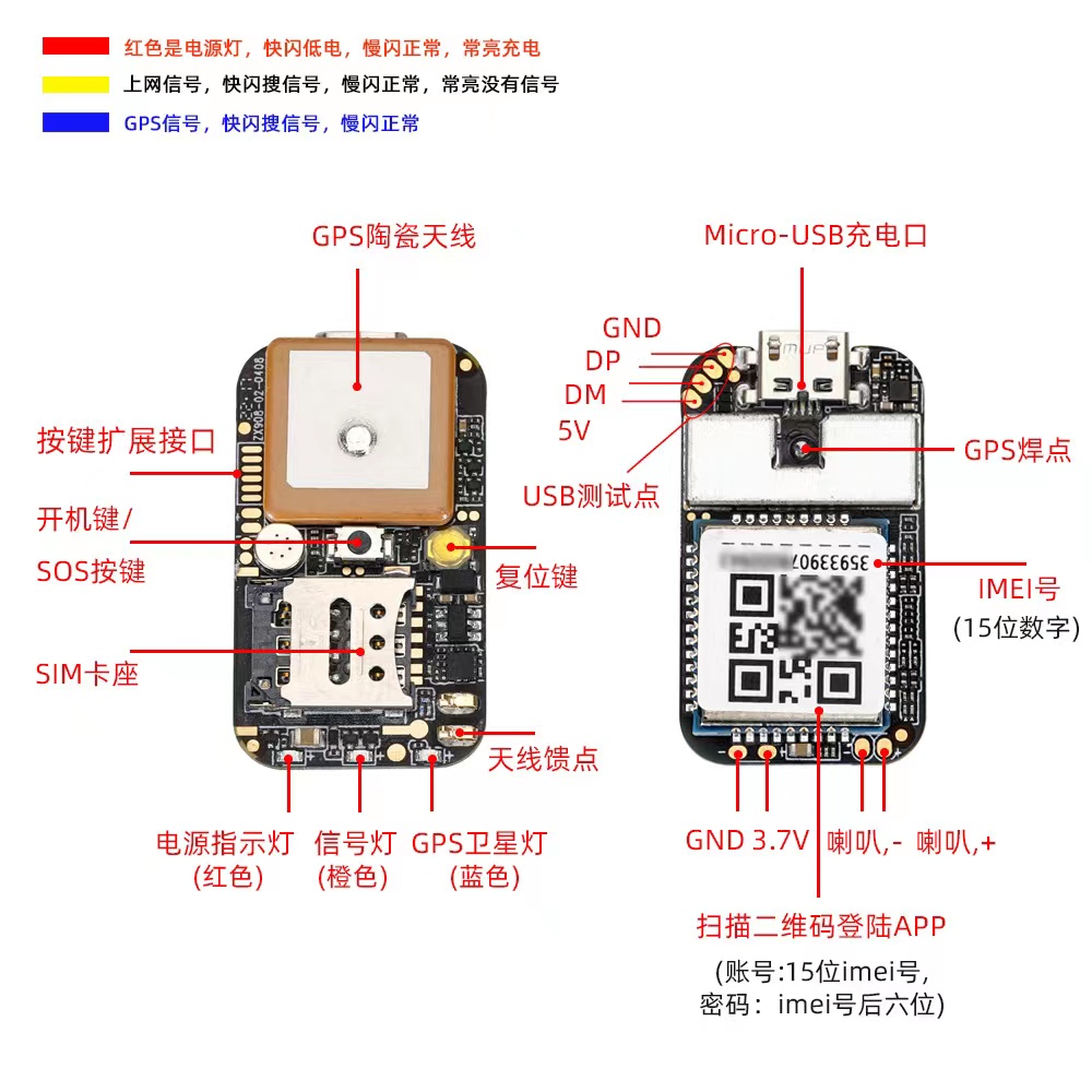 4G Full Netcom ZX908 GPS Locator - Long Battery Life