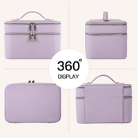 Sac à cosmétiques en cuir NOVOTE au prix d'usine pour femmes, sac de voyage portable à double compartiment, accessoires de voyage personnalisables, sacs à maquillage
