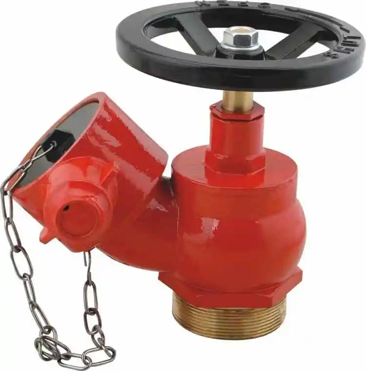 CA FIRE 2.5 Inches Brass Threaded Oblique Type Flange Landing Valve Fire Hydrant Valve Indoor 45 Degree Flange Fire Hydrant