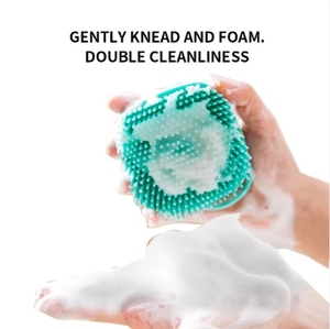 Spazzola da bagno per cani con LOGO personalizzabile in Silicone morbido per animali domestici con pennello da massaggio per gatti con Dispenser per Shampoo - Product Image 3