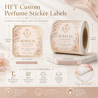 Autocollants personnalisés pour bouteilles de parfum en feuille d'or, étiquettes adhésives imperméables, impression de logos en vinyle pour emballages de parfums