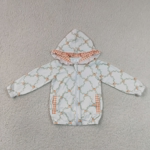 เสื้อโค้ทเด็กผู้หญิงแขนยาวลายดอกไม้ฟักทองมีซิปสำหรับเด็กเล็ก - Product Image 2