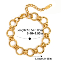 Ensemble de bracelets chaîne cubaine en or 18 carats en gros, bracelets vintage en acier inoxydable à chevrons, bracelets empilables, bijoux imperméables pour femmes