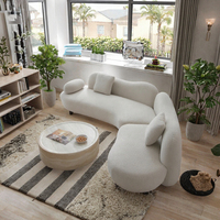 Canapé modulaire en tissu minimaliste moderne, une place incurvée pour petit appartement, hôtel, espace ouvert, mobilier de maison