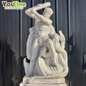 YOUFINE Escultura de Personaje de Mitología Personalizada de Tamaño Real para Exteriores, <span class=keywords><strong>Estatua</strong></span> de Mármol de Hércules - Product Image 5